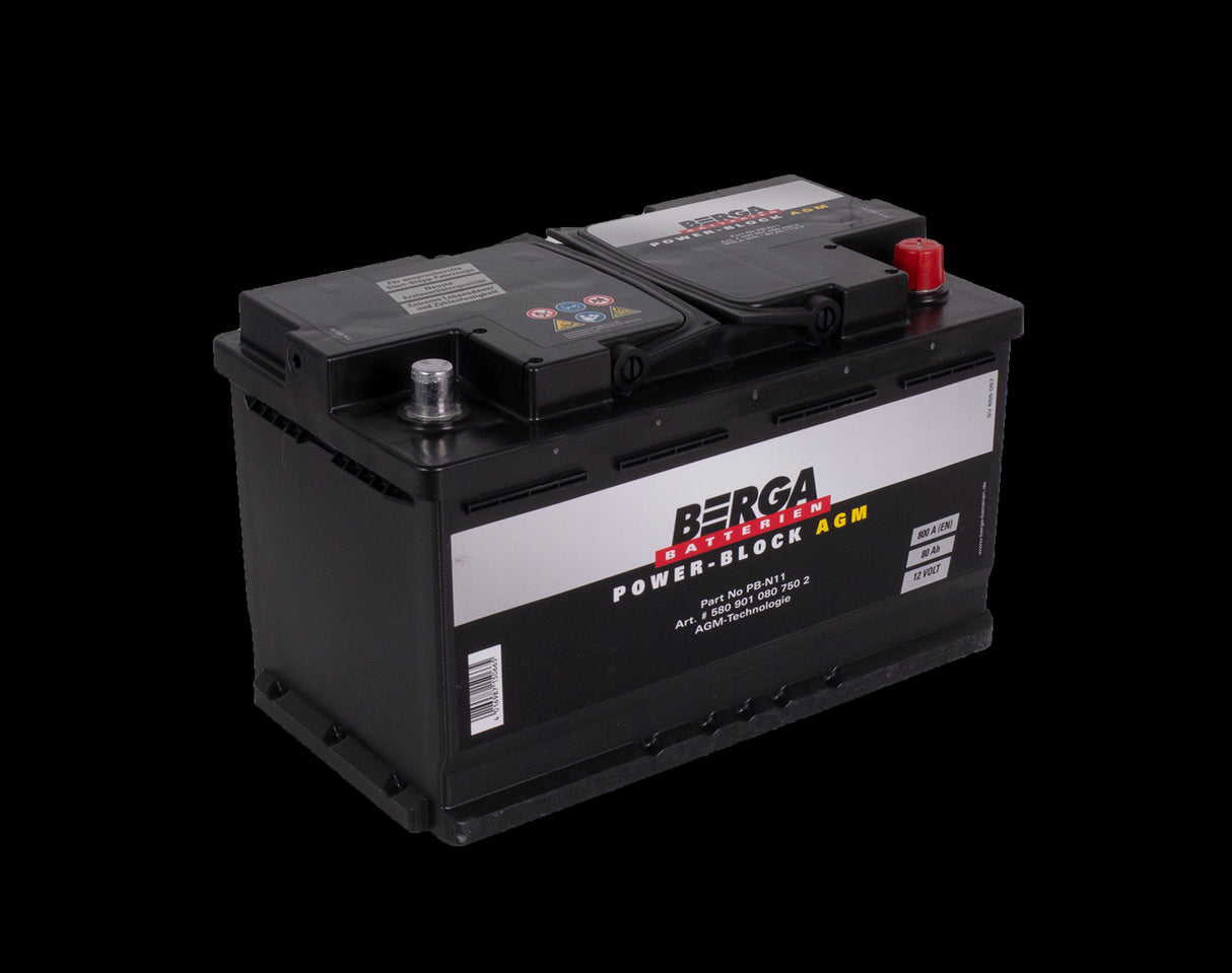 BERGA Power Block AGM 12V 80AH 800CCA (315/175/190mm)