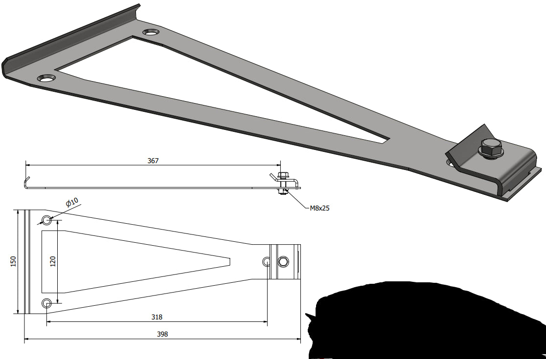 Festebrakett Skanbatt Ultra98 / 95-100Ah Blybatteri
