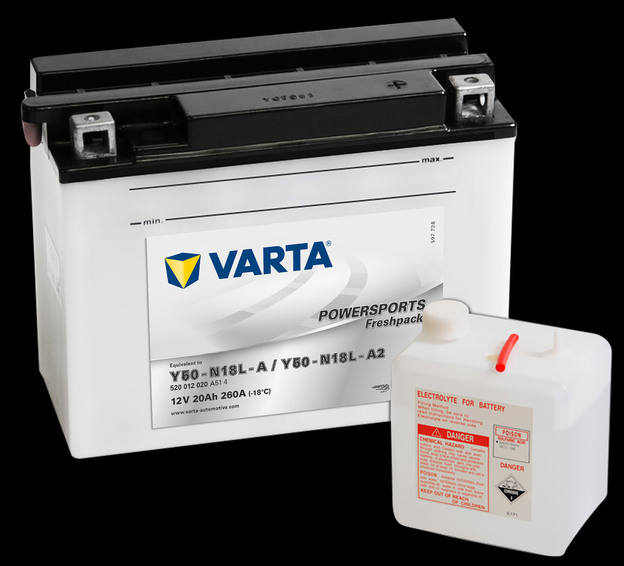 VARTA MC Batteri 12V 20AH 260CCA (207x92x164mm) +høyre Y50-N18L-A