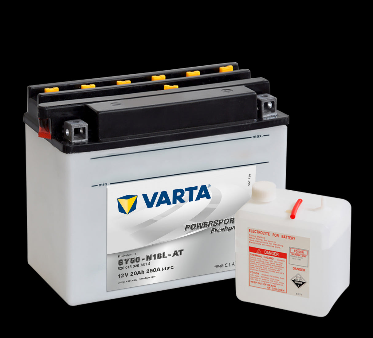 VARTA MC Batteri 12V 20AH 260C (520012)CA (205x90x162mm) +høyre SY50-N18L-AT