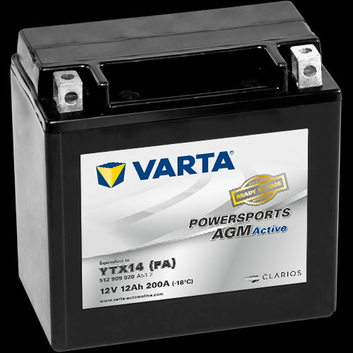 VARTA AGM MC Batteri 12V 12AH 200CCA (150x87x146mm) +venstre YTX14 (FA)