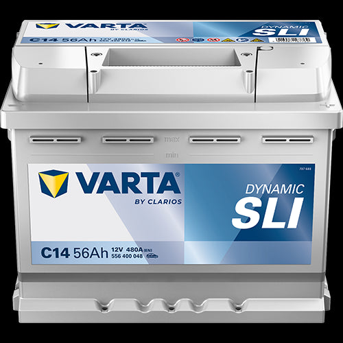 VARTA Dynamic SLI Batteri 12V 56AH 480CCA (242x175x190/190mm) +høyre C14