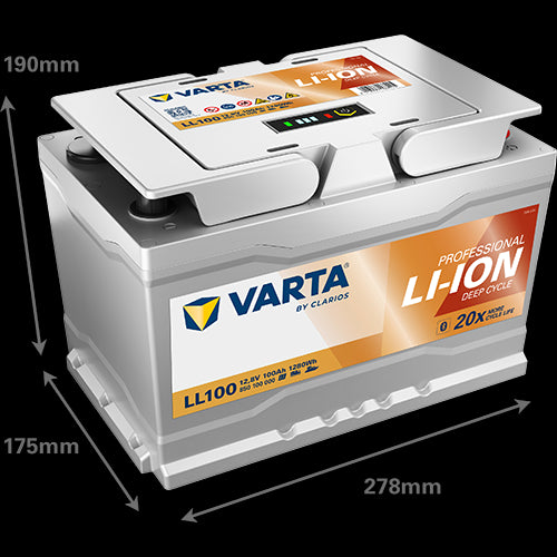 Varta Lithium LL100 12V 100Ah - Bluetooth (278x175x190mm)