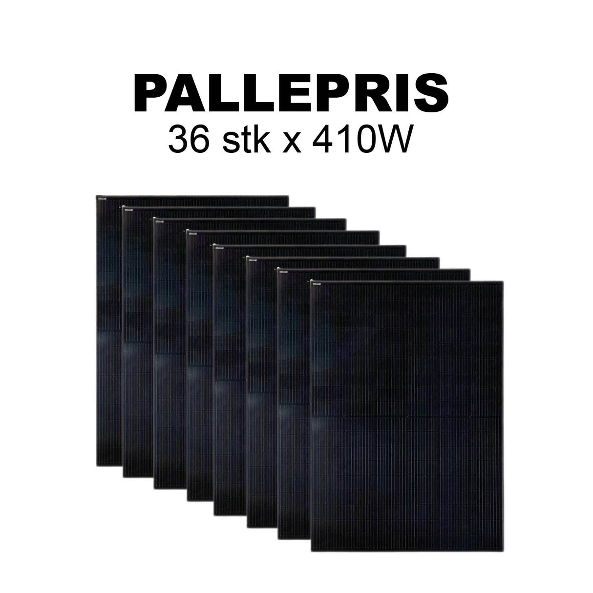 PALLEPRIS - 36stk - CSUN Solcellepanel 410W - All black - PERC - A Grade - 7200pa - Half Cut - 1724x1134x30mm