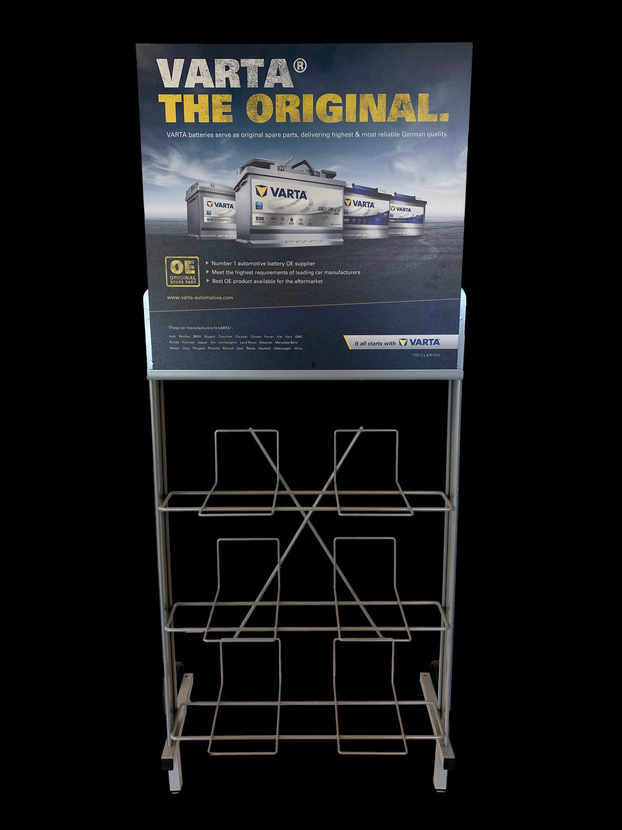 VARTA batteristativ m/toppskilt