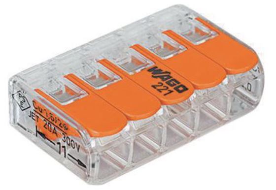 Wago 5-pol rekkeklemme med fjær