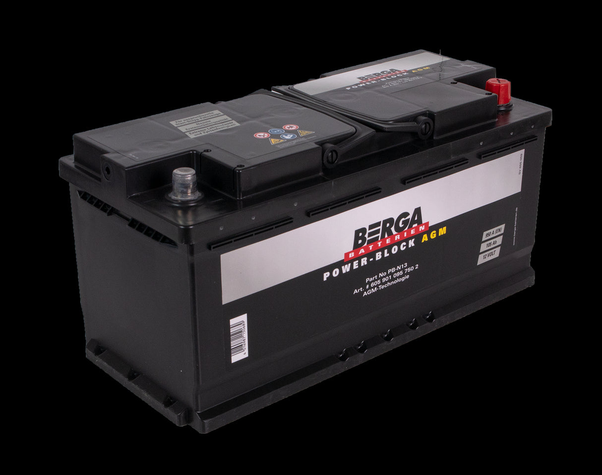 BERGA Power Block AGM 12V 105AH 950CCA (394/175/190mm)