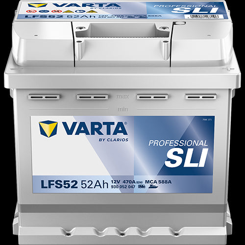 VARTA Fritidsbatteri 12V 52 AH 470 CCA (207x175x190mm) + høyre LFS52