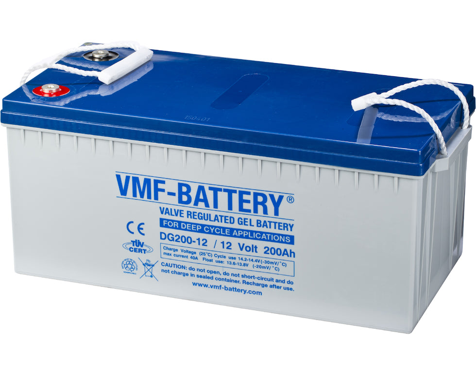 VMF GEL Deep Cycle Batteri 12V 200AH (522x240x223mm) +høyre