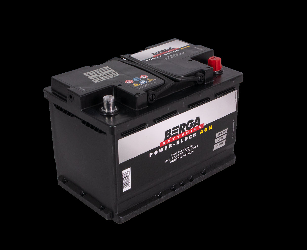 BERGA Power Block AGM 12V 70AH 760CCA (278/175/190mm)