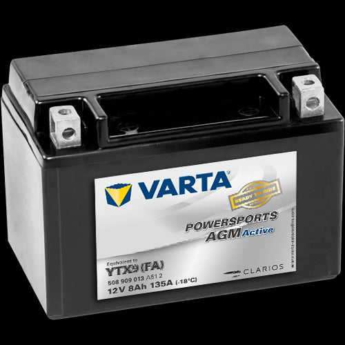 VARTA AGM MC Batteri 12V 8AH 135CCA (151x87x106mm) +venstre YTX9 (FA)