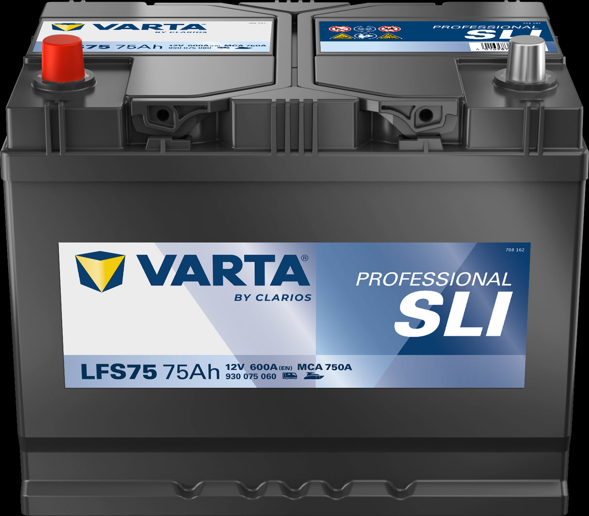 VARTA Fritidsbatteri 12V 75AH 600CCA (260x175x225mm) +venstre LFS75 (812071)
