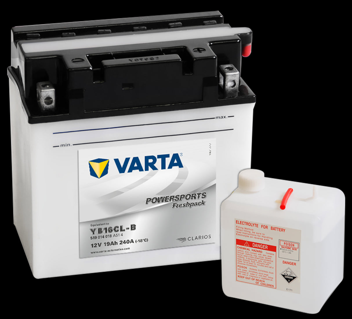 VARTA MC Batteri 12V 19AH 240CCA (176x101x176mm) +høyre YB16CL-B