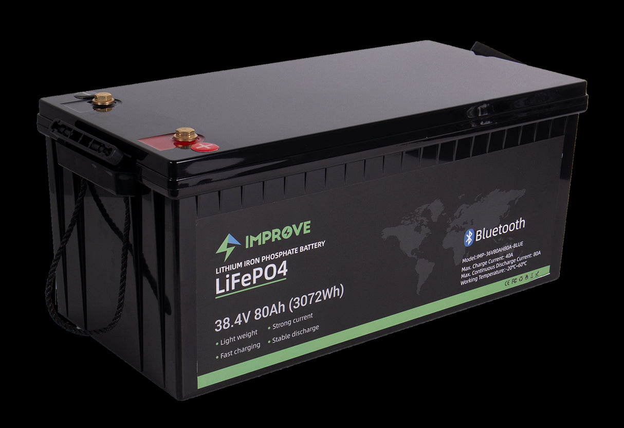 IMPROVE Bluetooth Lithium Batteri 36V 80Ah (LiFePO4) BMS 80A