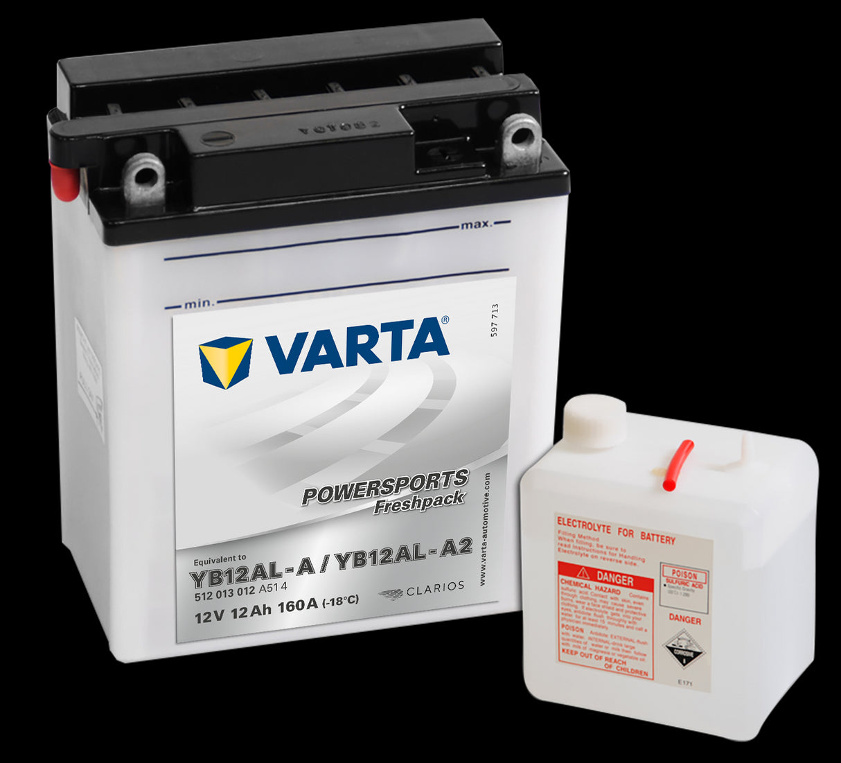 VARTA MC Batteri 12V 12AH 160CCA (136x82x161mm) +høyre YB12AL-A