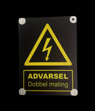 Skilt - Dobbelt mating, nettstasjon