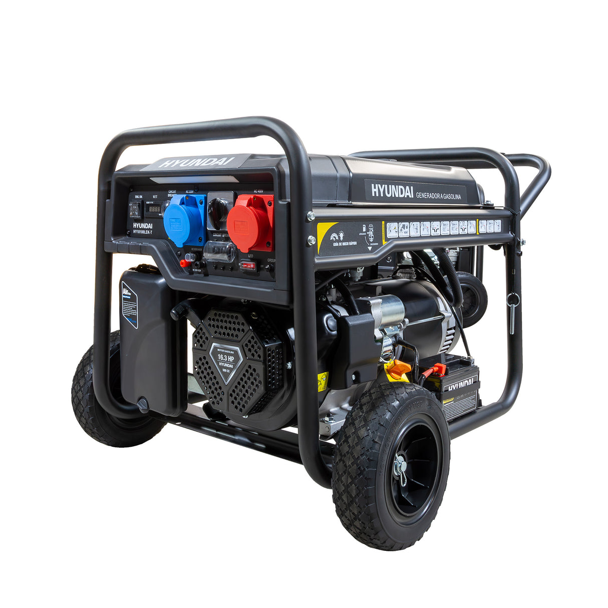 HYUNDAI HY10100LEK-T Proff Strømaggregat 8000W - 400V & 230V 1-FAS - elektrisk start - bensin