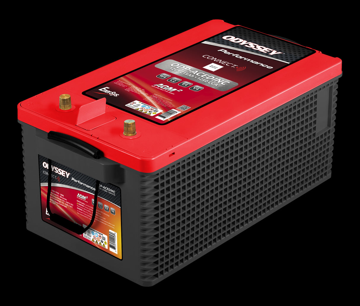 ODYSSEY ODP-ACEDINC C-1250 AGM Batteri (m/bluetooth) 12V 215AH 1250CCA (517x275x241mm) + venstre