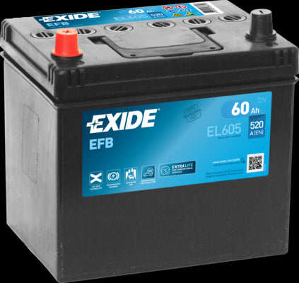 EXIDE EFB EL605 STARTBATTERI 12V 60AH (230x173x222mm) +Venstre