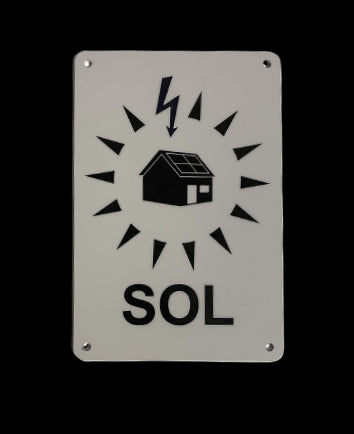 Skilt - Solceller på taket (aluminium)