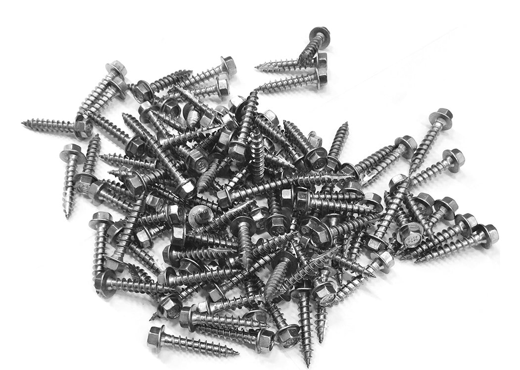 Skruer 100stk 6x30mm 6-kant rustfri