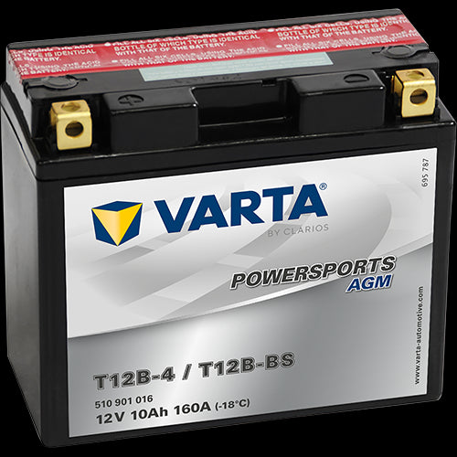 VARTA AGM MC Batteri 12V 10AH 160CCA (151x70x131mm) +venstre T12B-BS (T12B-4)