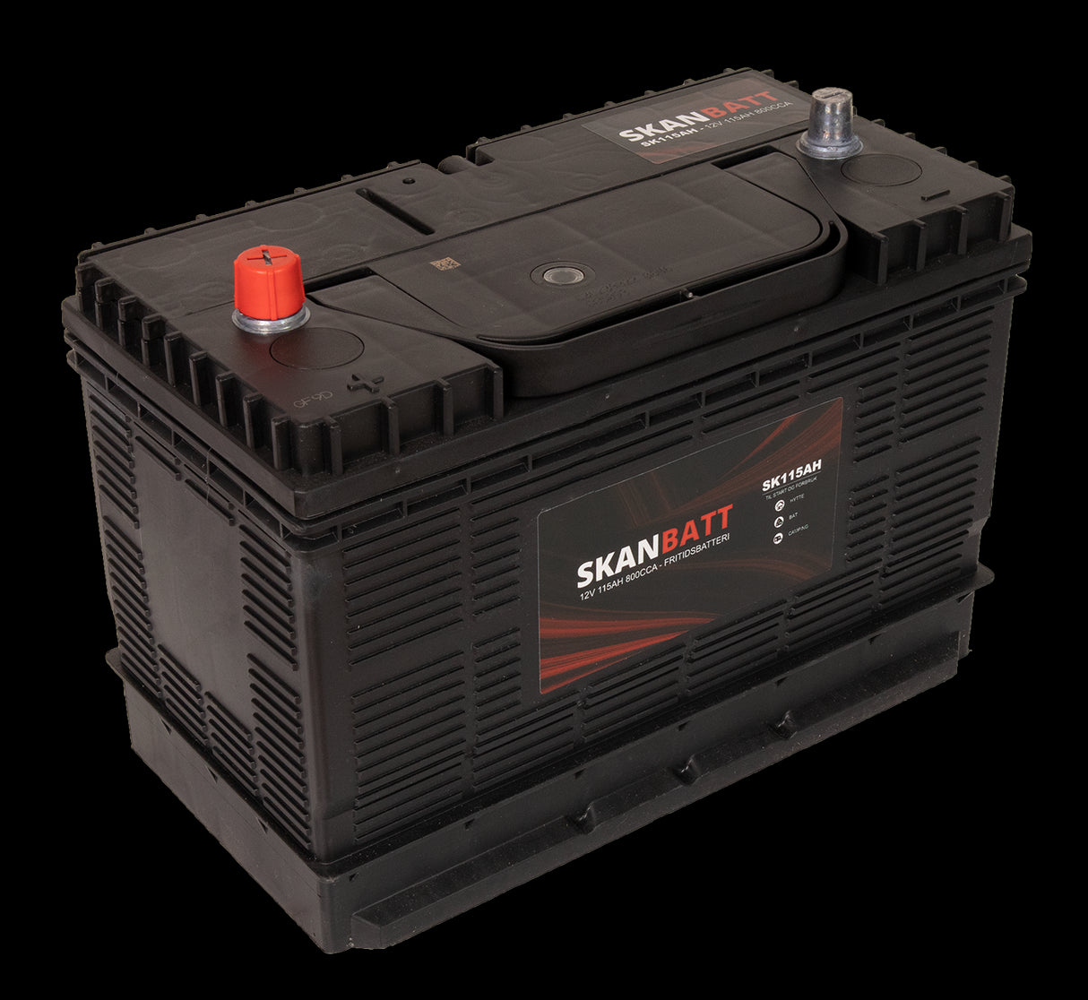 SKANBATT Fritidsbatteri 12V 115AH 800CCA (330x172x222/242mm) +midtstilt