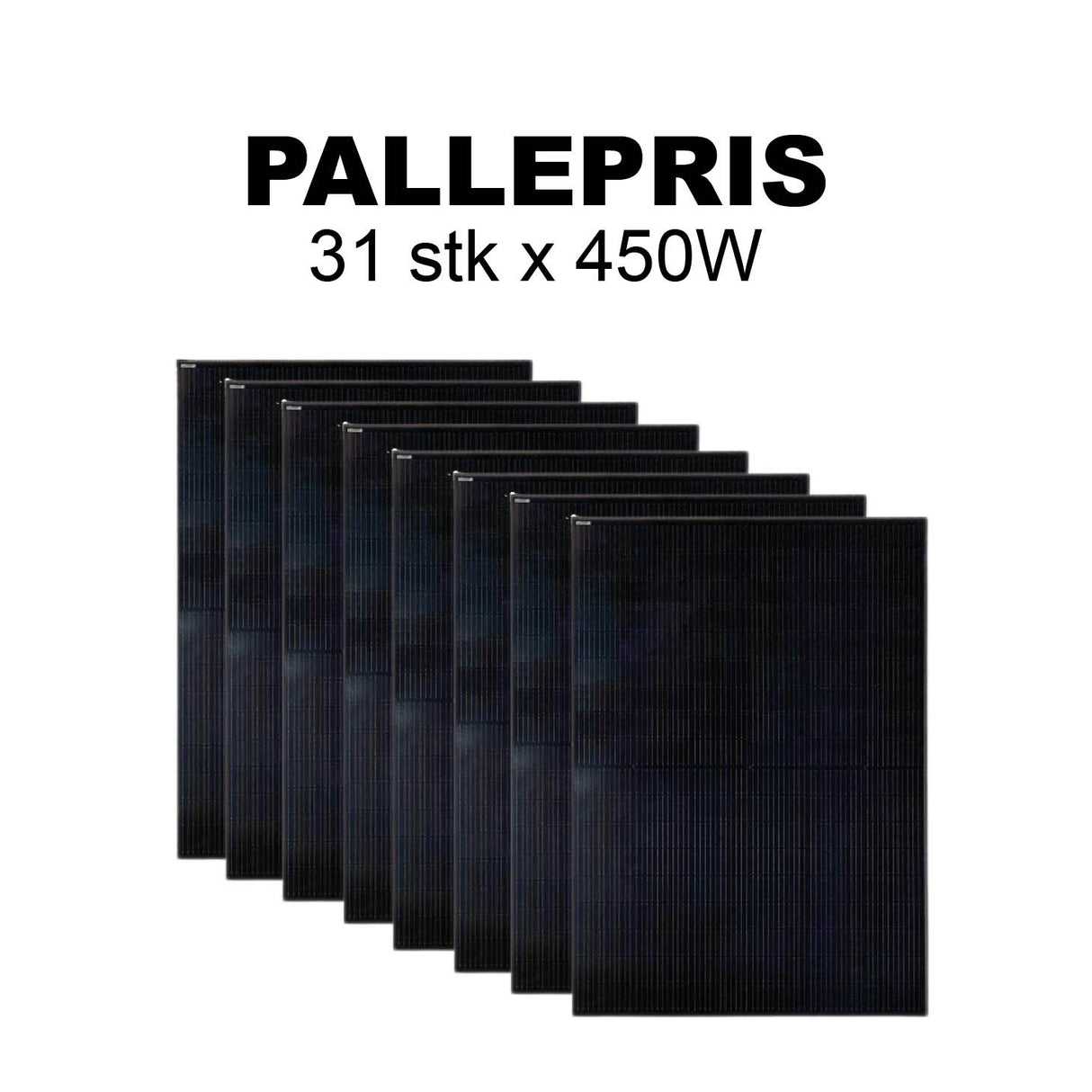 PALLEPRIS - 31stk - CSUN Solcellepanel 450W - All black - PERC - A Grade - 7200pa - Half Cut - 2094x1038x35mm