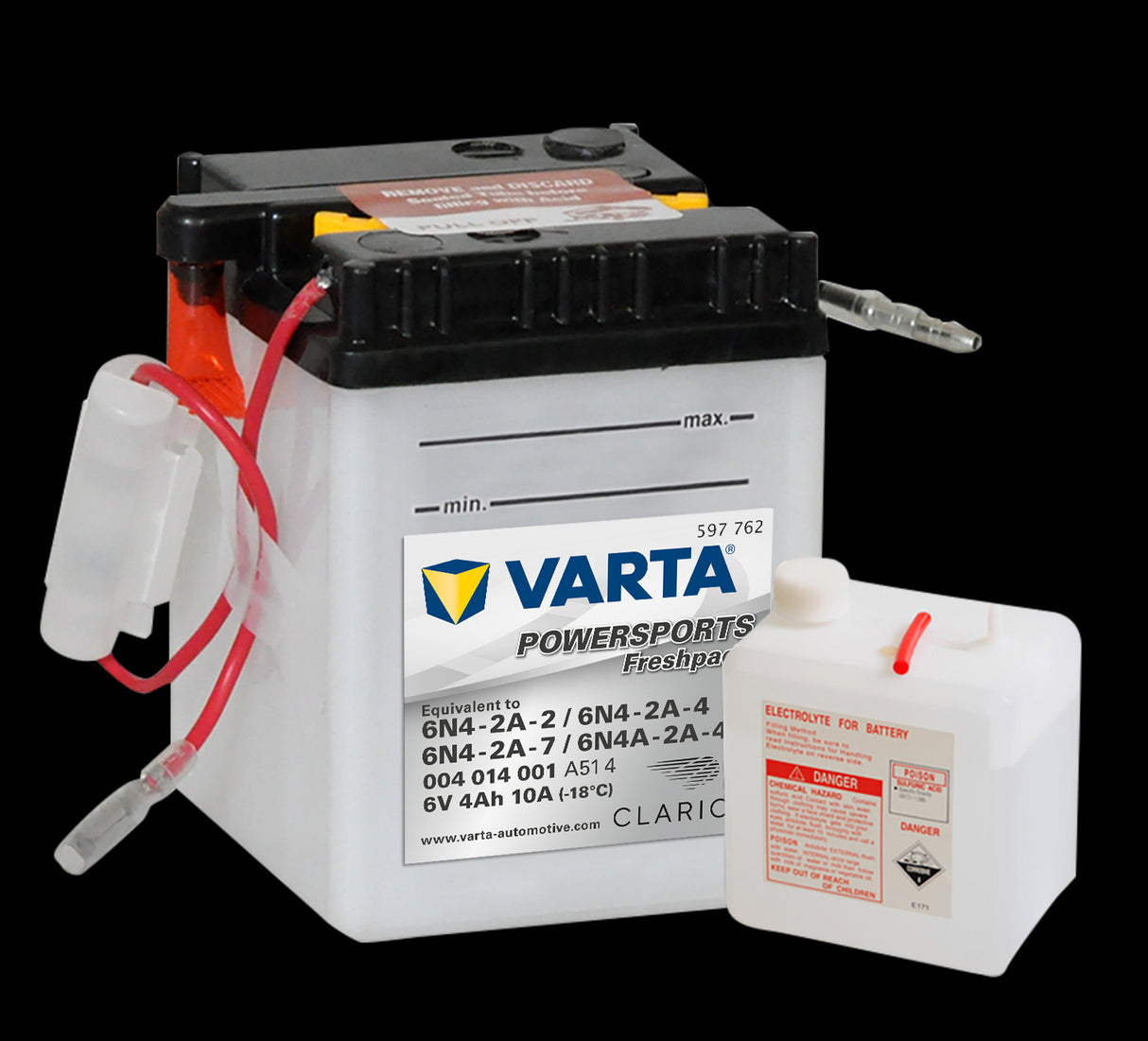 VARTA MC Batteri 6V 4AH 10CCA (71x71x96mm) +diagonalt  6N4-2A-7