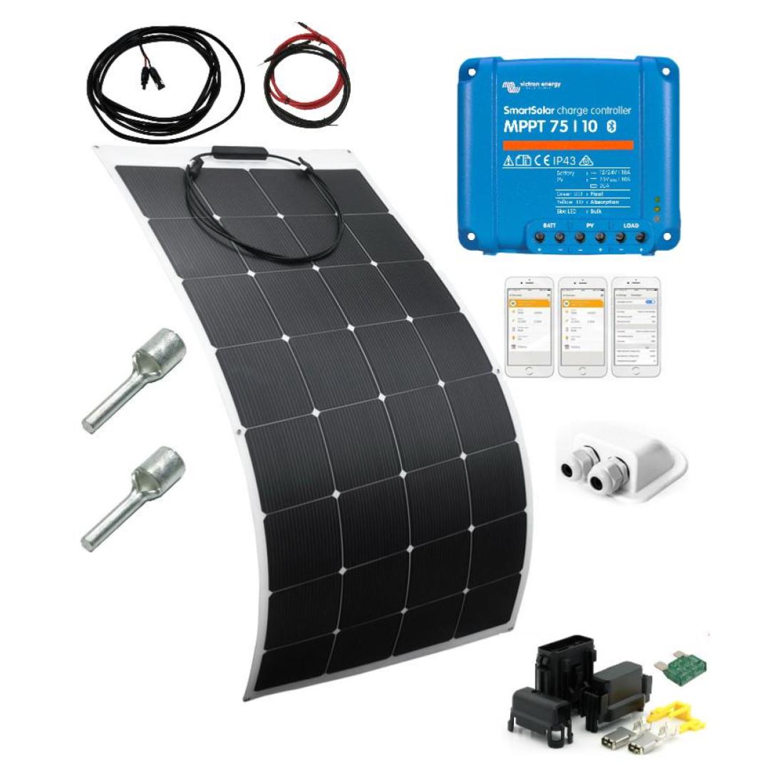 SKANBATT 108x54 - 110W - Flexi komplett kit med VICTRON BT MPPT