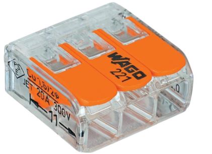 Wago 3-pol rekkeklemme med fjær