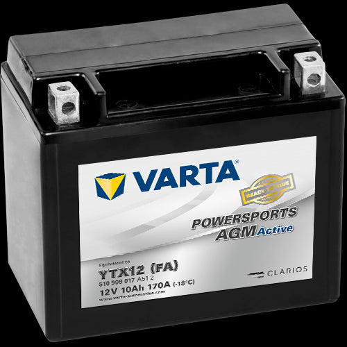VARTA AGM MC Batteri 12V 10AH 170CCA (151x87x130mm) +venstre YTX12 (FA)