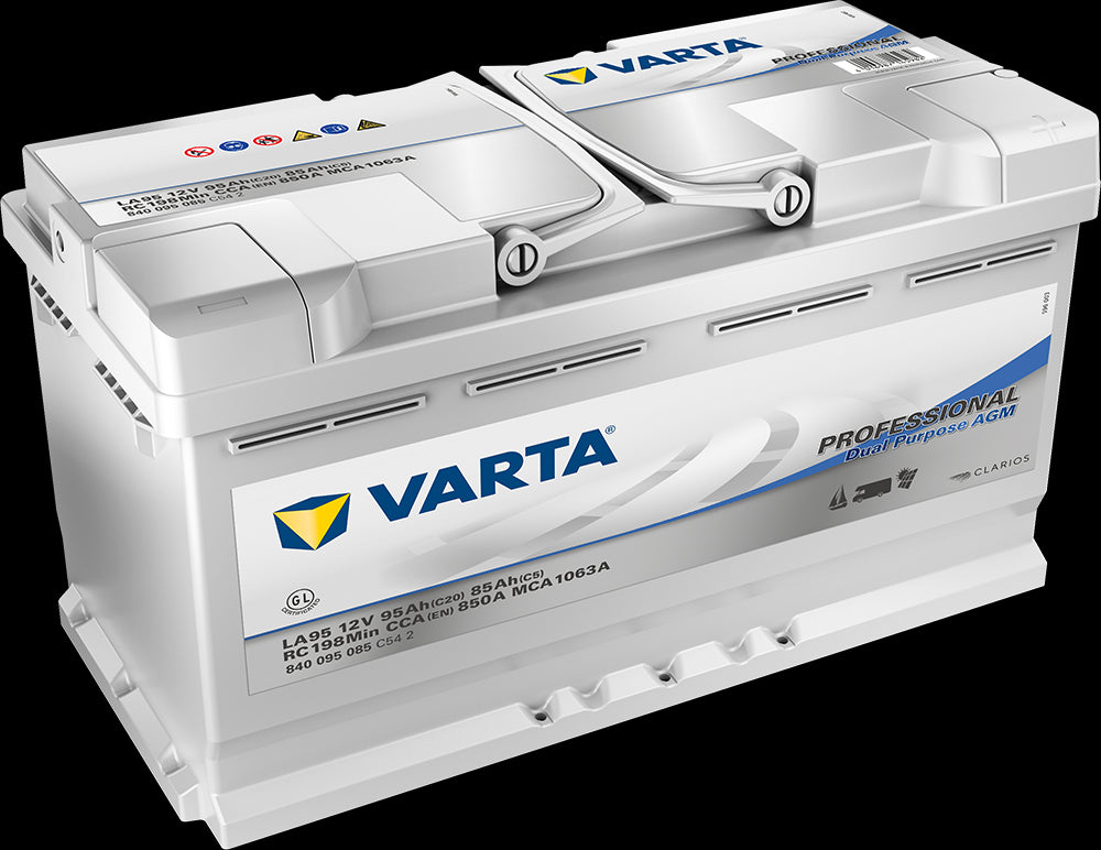 VARTA Fritidsbatteri 12V 95AH AGM 850CCA (354x175x190/190mm) +høyre LA95